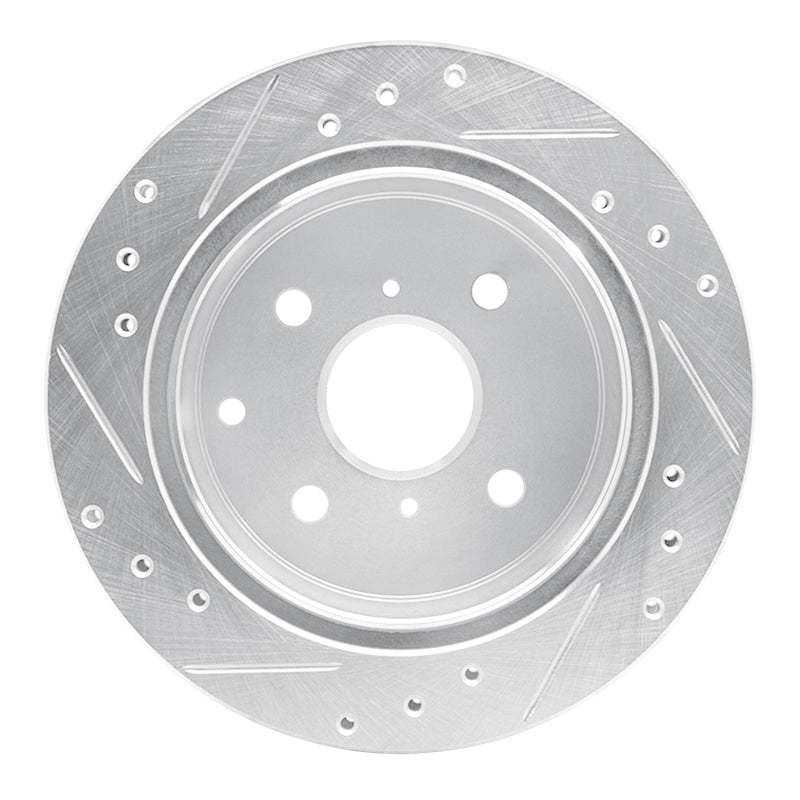 R1 Concepts R1 84-88 Toyota Cressida Rear Right Drilled & Slotted Silver Brake Rotor