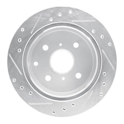 R1 Concepts R1 84-88 Toyota Cressida Rear Right Drilled & Slotted Silver Brake Rotor