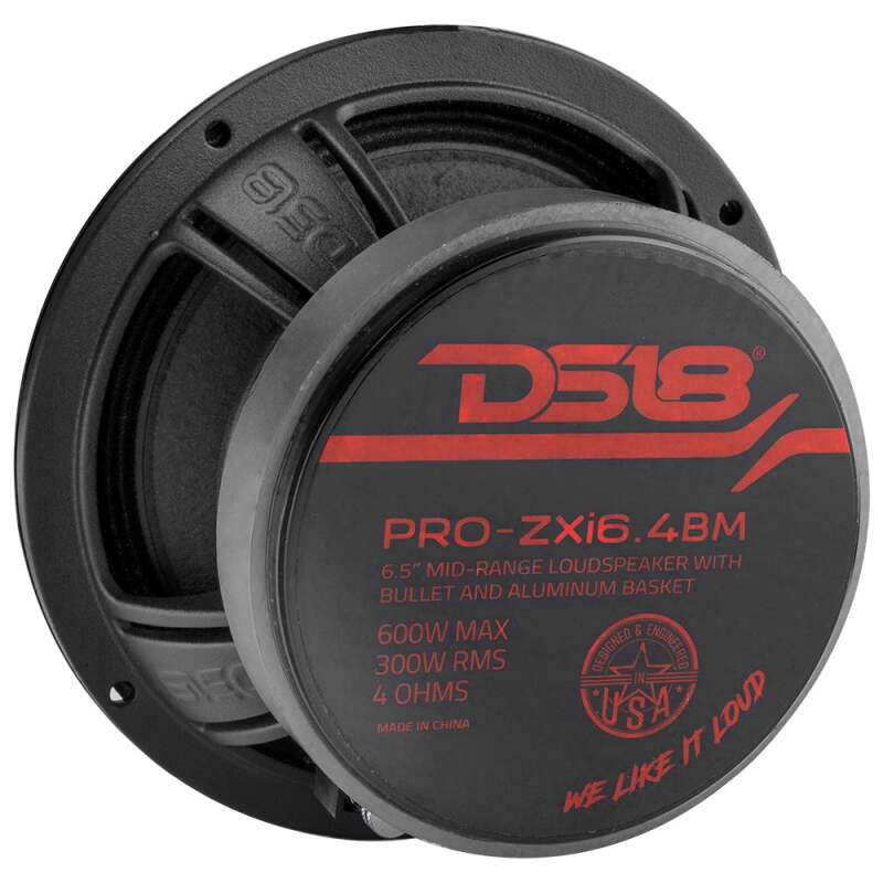 DS18 6.5in 300 Watts RMS 4 ohm Neodymium and Ferrite Magnet Bullet Mid-Range Loudspeaker