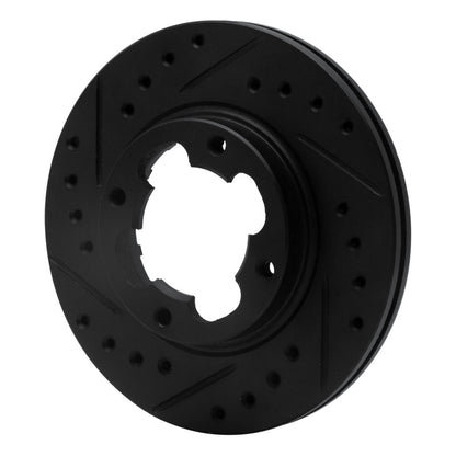 R1 Concepts R1 87-94 Subaru Justy Front Left Drilled & Slotted Black Brake Rotor