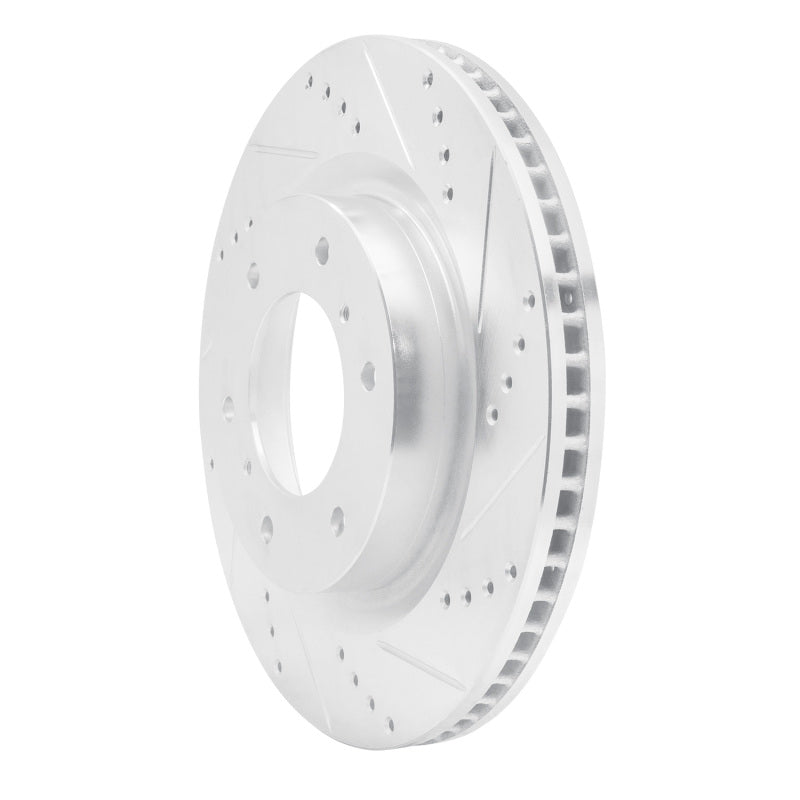 R1 Concepts R1 08-17 Mitsubishi Montero Limited (Mexico) Front Right Drilled & Slotted Silver Brake Rotor