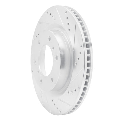 R1 Concepts R1 08-17 Mitsubishi Montero Limited (Mexico) Front Right Drilled & Slotted Silver Brake Rotor
