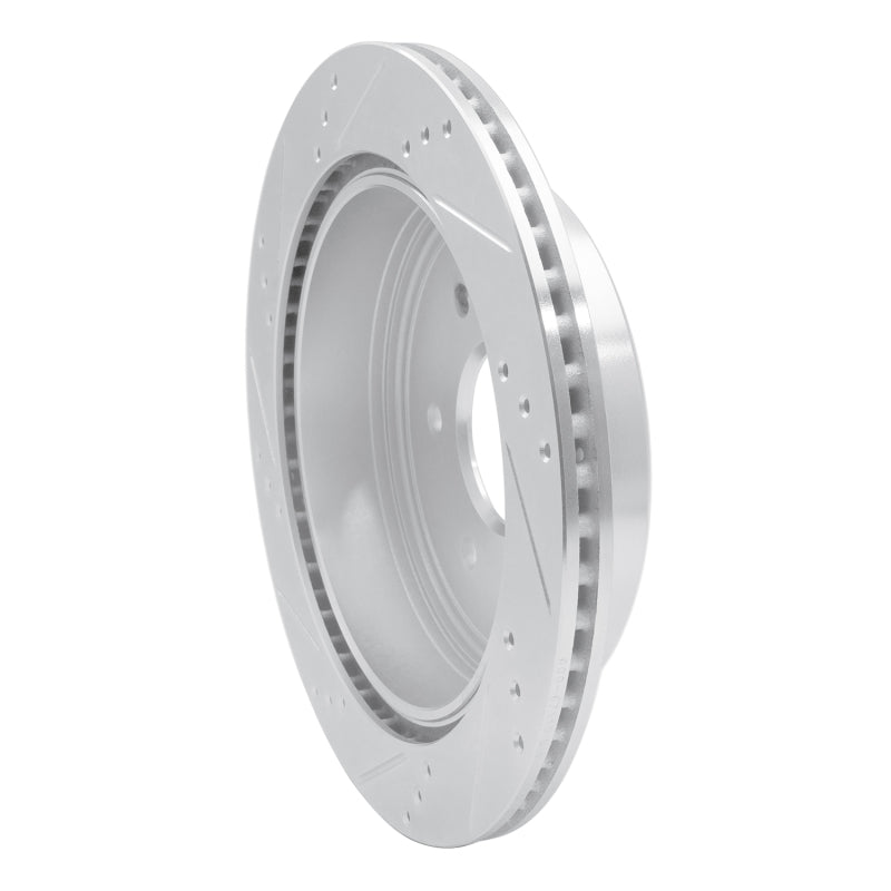 R1 Concepts R1 17-24 Nissan Titan Rear Right Drilled & Slotted Silver Brake Rotor
