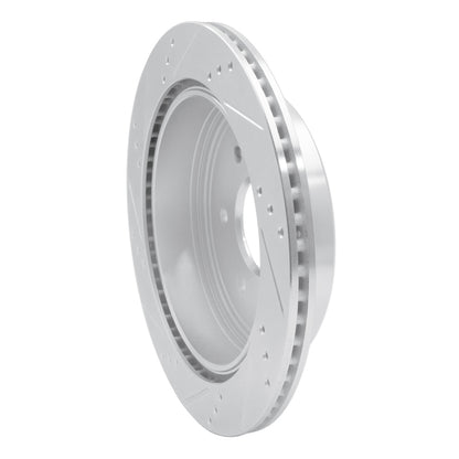 R1 Concepts R1 17-24 Nissan Titan Rear Right Drilled & Slotted Silver Brake Rotor