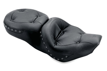 Mustang Motorcycle Mustang 97-07 Harley Rd King, 06-07 Str Glide, 00-05 Eagle Tour 1PC Seat w/Blk Pearl Studs - Black