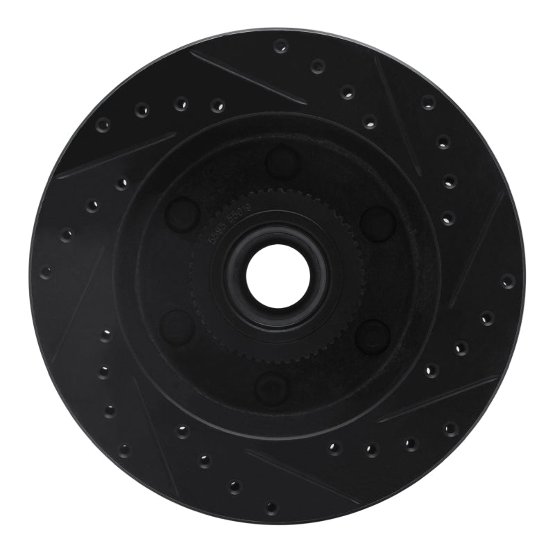 R1 Concepts R1 94-02 Chevrolet C2500 Front Left Drilled & Slotted Black Brake Rotor