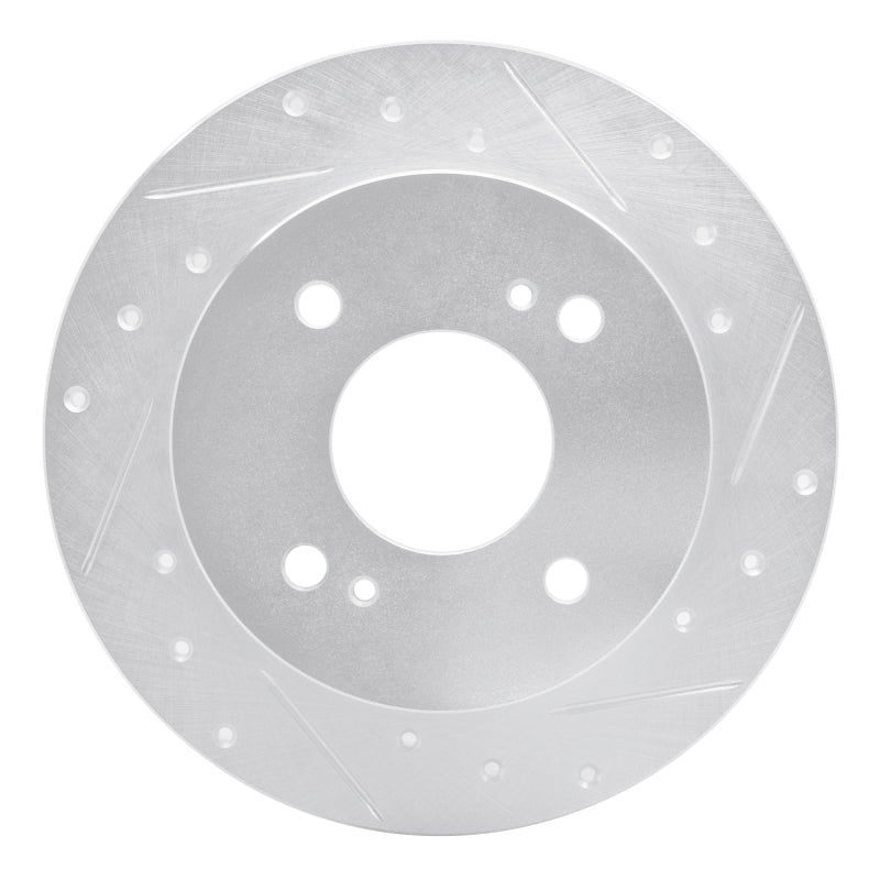 R1 Concepts R1 1979-1981 Nissan Maxima Rear Right Drilled & Slotted Silver Brake Rotor