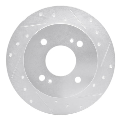 R1 Concepts R1 1979-1981 Nissan Maxima Rear Right Drilled & Slotted Silver Brake Rotor