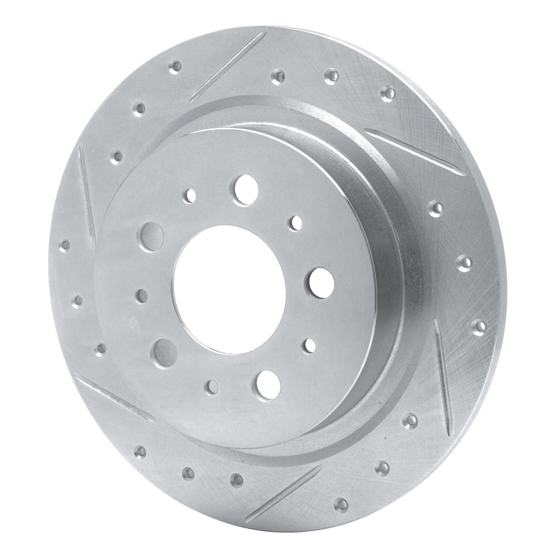 R1 Concepts R1 97-98 Volvo S90 Rear Left Drilled & Slotted Silver Brake Rotor