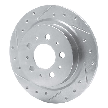 R1 Concepts R1 97-98 Volvo S90 Rear Left Drilled & Slotted Silver Brake Rotor