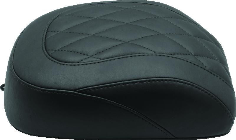 Mustang Motorcycle Mustang 18-21 Harley Fat Boy Wide Tripper Passenger Seat Diamond Stitch - Black