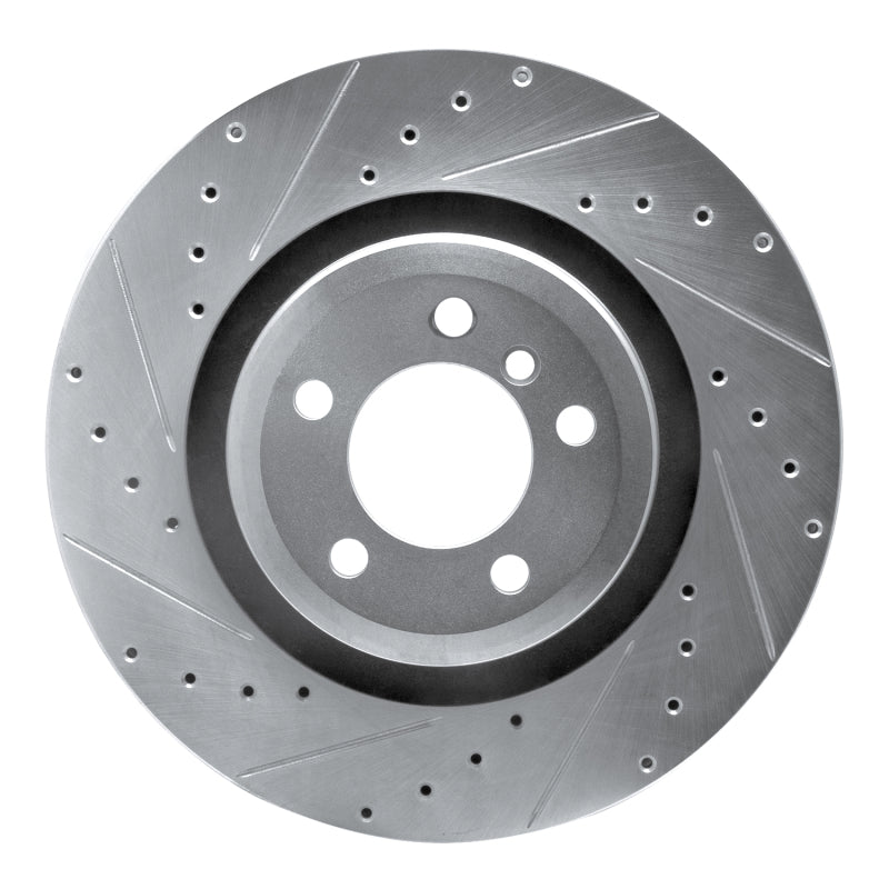 R1 Concepts R1 07-08 BMW ALPINA B7 Rear Left Drilled & Slotted Silver Brake Rotor
