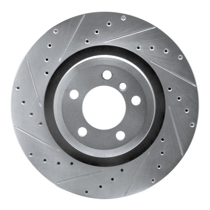 R1 Concepts R1 07-08 BMW ALPINA B7 Rear Left Drilled & Slotted Silver Brake Rotor