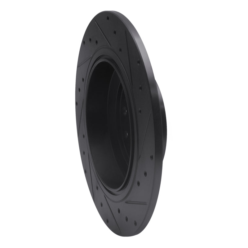 R1 Concepts R1 09-14 Acura TL Rear Left Drilled & Slotted Black Brake Rotor