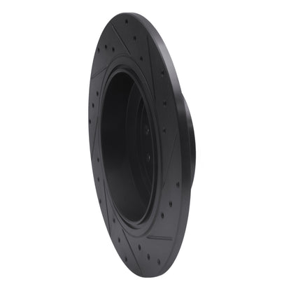 R1 Concepts R1 09-14 Acura TL Rear Left Drilled & Slotted Black Brake Rotor