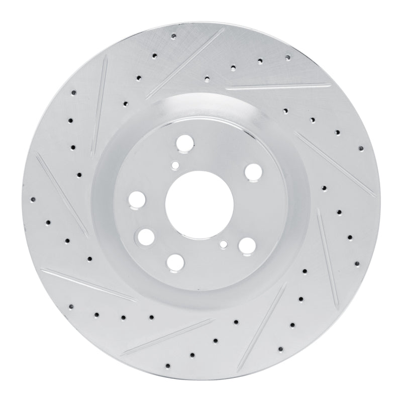 R1 Concepts R1 11-25 Lexus GS300 Left Front Drilled & Slotted Silver Brake Rotor