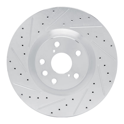 R1 Concepts R1 11-25 Lexus GS300 Left Front Drilled & Slotted Silver Brake Rotor