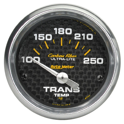 Autometer Carbon Fiber 52mm 100-250 Deg F Electronic Trans Temperature Gauge