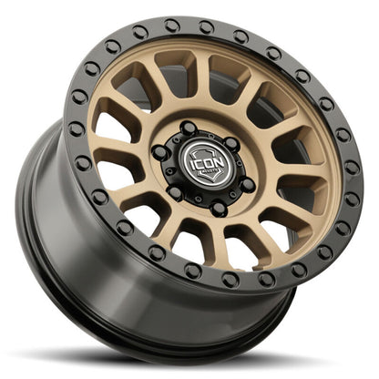 ICON Hulse 17x8.5 / 6x5.5 / 25mm / 5.75in BS Satin Bronze w/ Gloss Black Lip