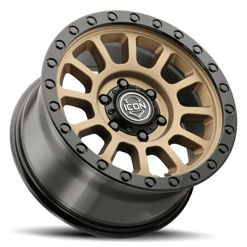 ICON Hulse 18x9 / 6x5.5 / 0mm / 5in BS Satin Bronze w/ Gloss Black Lip