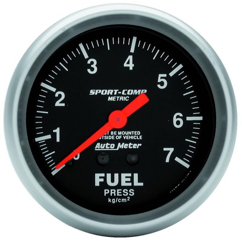 Autometer Sport-Comp 2 5/8in 0-7 Kg/Cm2 Mechanical Fuel Pressure Gauge