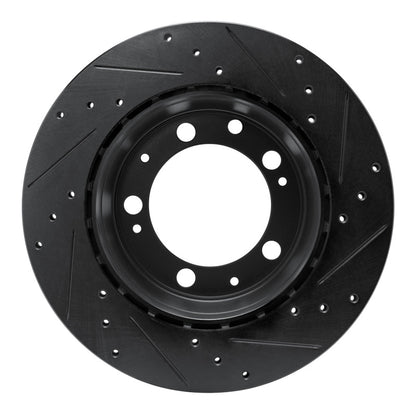 R1 Concepts R1 86-95 Porsche 928 Rear Left Drilled & Slotted Black Brake Rotor