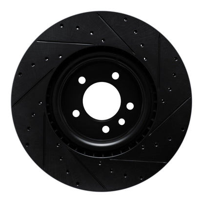 R1 Concepts R1 18-24 Land Rover Discovery Front Left Drilled & Slotted Black Brake Rotor