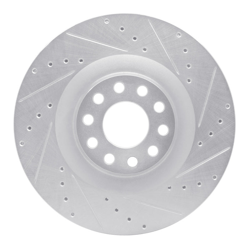 R1 Concepts R1 01-03 Audi S8 Front Right Drilled & Slotted Silver Brake Rotor