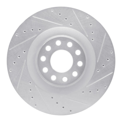 R1 Concepts R1 01-03 Audi S8 Front Right Drilled & Slotted Silver Brake Rotor