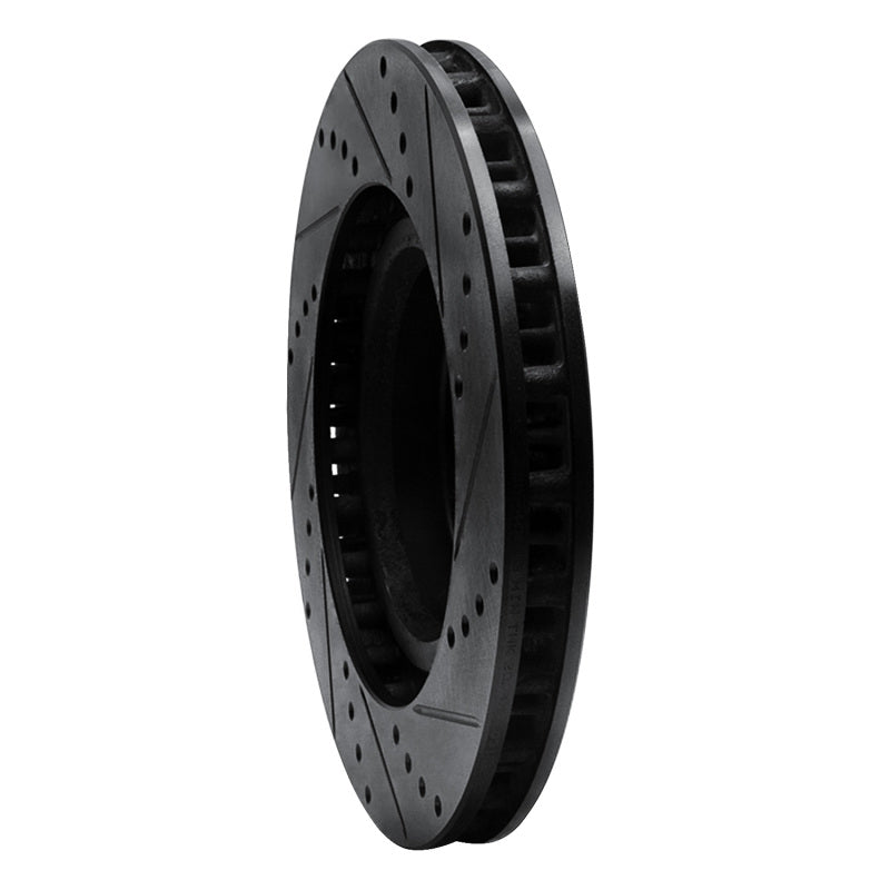 R1 Concepts R1 92-02 Dodge Viper Front Left Drilled & Slotted Black Brake Rotor