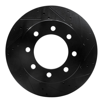 R1 Concepts R1 03-08 Dodge Ram 3500 Front Right Drilled & Slotted Black Brake Rotor