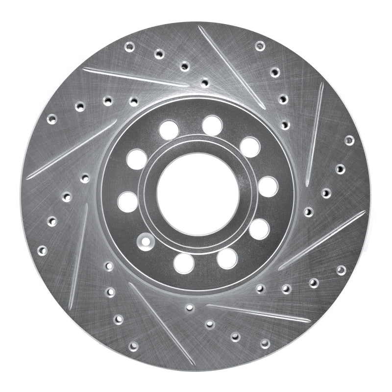 R1 Concepts R1 05-25 Audi A3 (Mexico) Front Right Drilled & Slotted Silver Brake Rotor