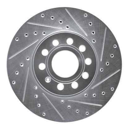 R1 Concepts R1 05-25 Audi A3 (Mexico) Front Right Drilled & Slotted Silver Brake Rotor