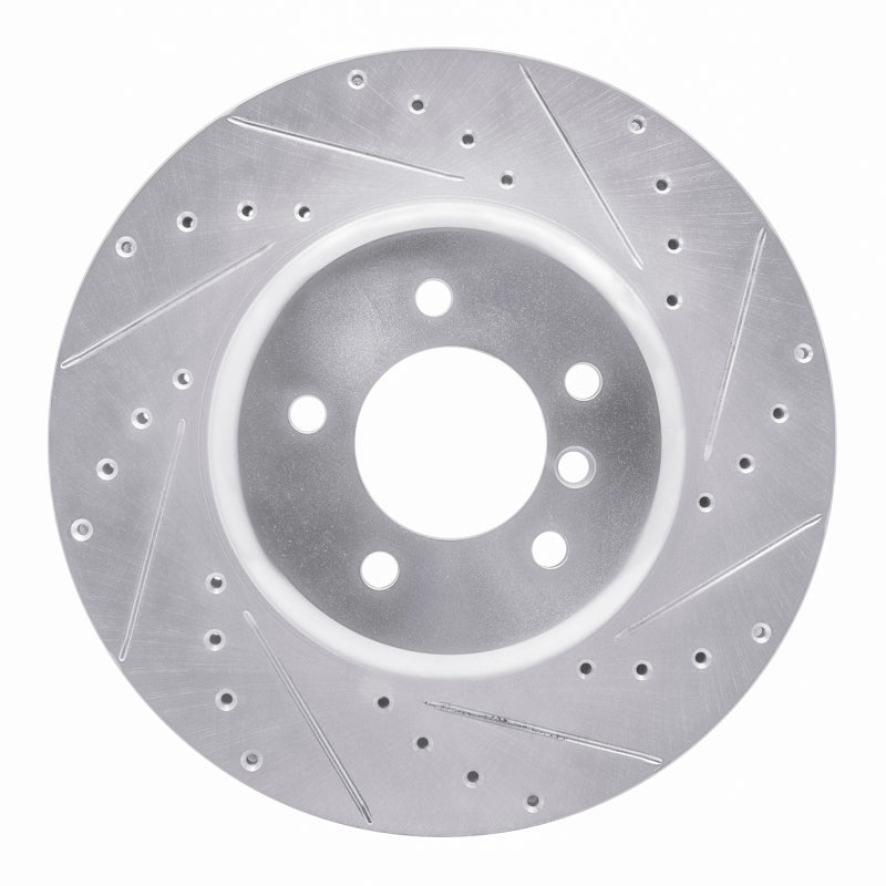 R1 Concepts R1 11-16 BMW Z4 Front Right Drilled & Slotted Silver Brake Rotor