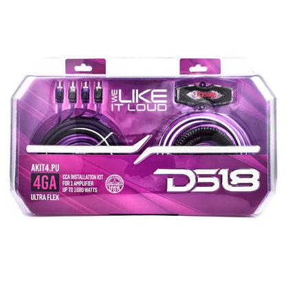 DS18 4-GA Amplifier Install Kit Advance- Purple