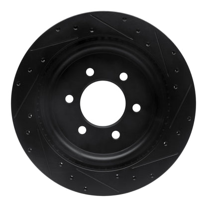 R1 Concepts R1 21-25 Ford F-150 4WD Rear Left Drilled & Slotted Black Brake Rotor