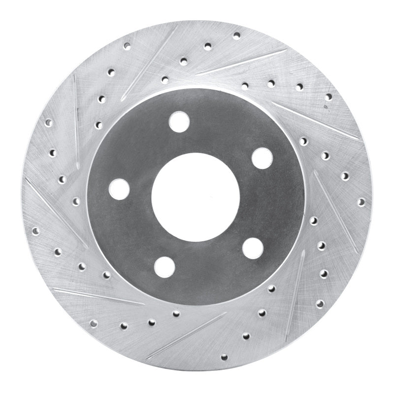 R1 Concepts R1 99-04 Jeep Grand Cherokee Front Left Drilled & Slotted Silver Brake Rotor