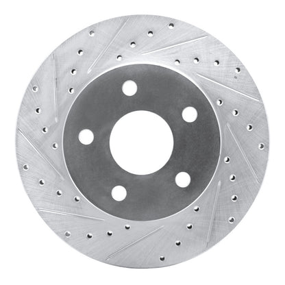 R1 Concepts R1 99-04 Jeep Grand Cherokee Front Left Drilled & Slotted Silver Brake Rotor