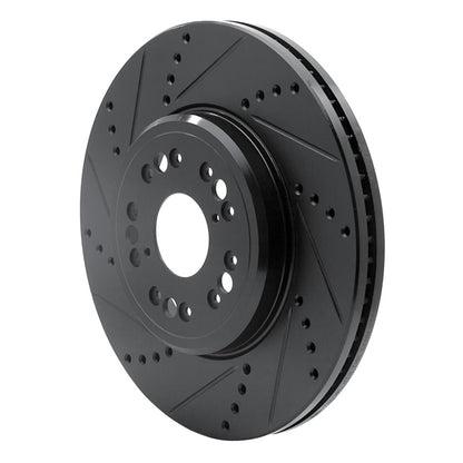 R1 Concepts R1 95-00 Lexus LS400 Front Left Drilled & Slotted Black Brake Rotor