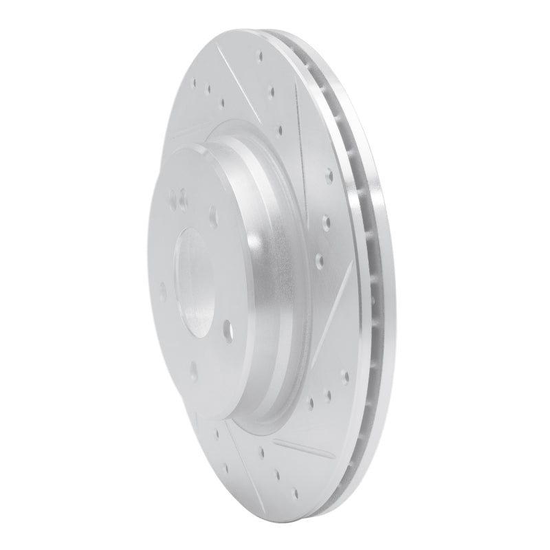 R1 Concepts R1 1998-2009 Chrysler Crossfire Rear Right Drilled & Slotted Silver Brake Rotor