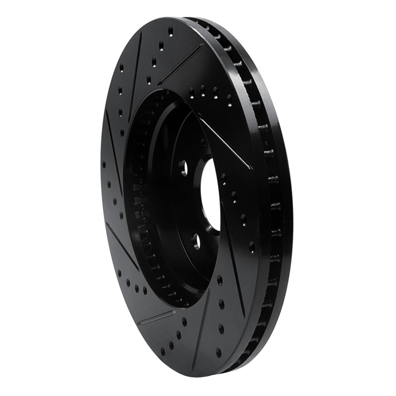 R1 Concepts R1 02-15 Lexus ES300 Front Right Drilled & Slotted Black Brake Rotor