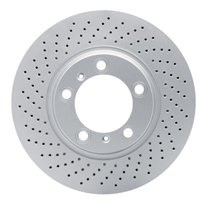 DFC 99-23 Porsche 718 Cayman Left Front Drilled Hi-Carbon Alloy Geomet Coated Rotor
