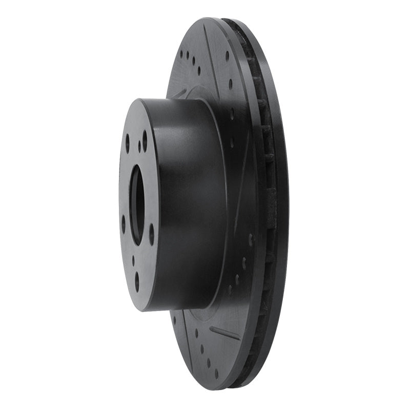R1 Concepts R1 89-92 Toyota Cressida Front Right Drilled & Slotted Black Brake Rotor