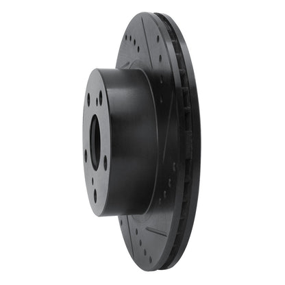 R1 Concepts R1 89-92 Toyota Cressida Front Right Drilled & Slotted Black Brake Rotor