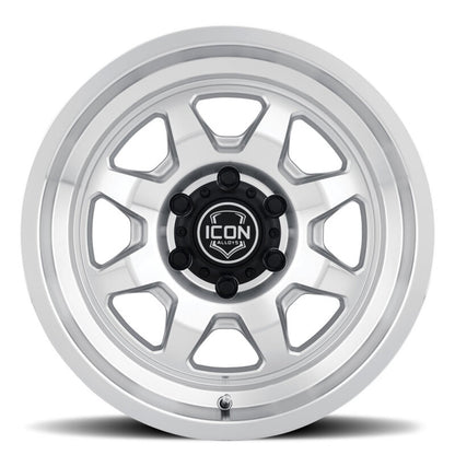 ICON Nuevo 17x8.5 / 5x150 / 25mm Offset / 5.75in BS - Silver Machined Wheel
