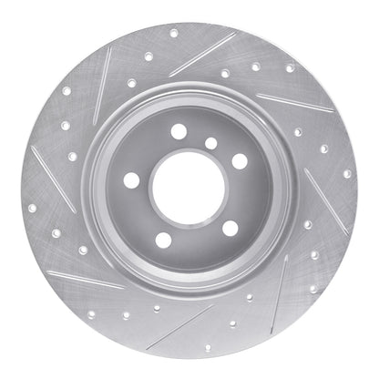 R1 Concepts R1 00-06 BMW X5 Rear Right Drilled & Slotted Silver Brake Rotor