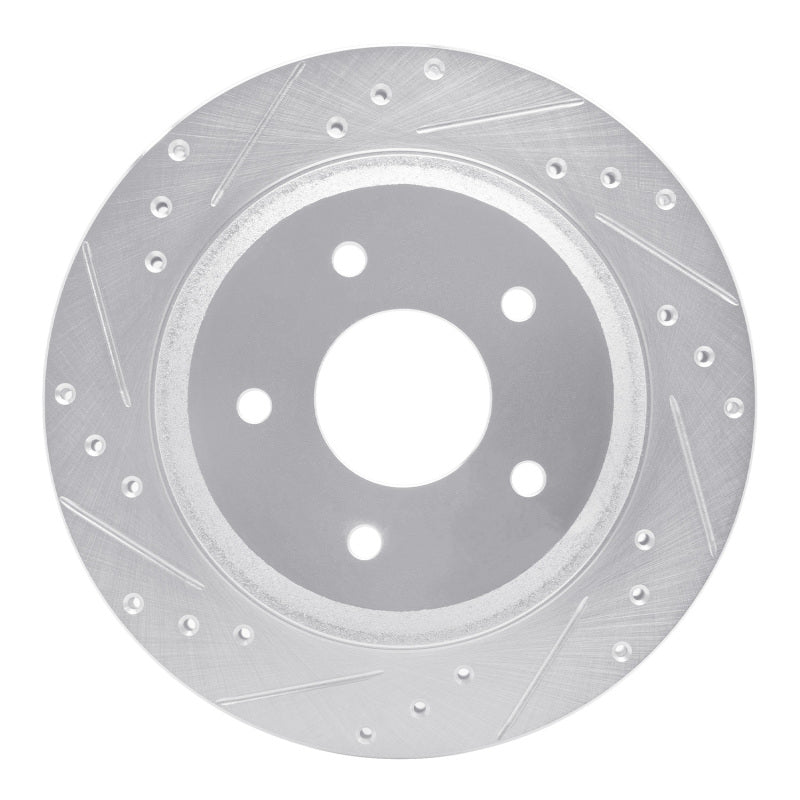 R1 Concepts R1 88-94 Chevrolet Corvette Front Left Drilled & Slotted Silver Brake Rotor