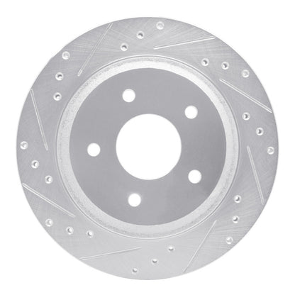 R1 Concepts R1 88-94 Chevrolet Corvette Front Left Drilled & Slotted Silver Brake Rotor