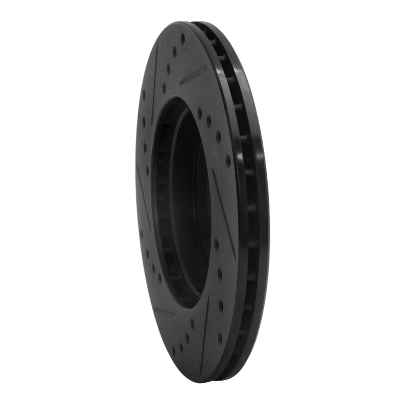 R1 Concepts R1 84-87 Audi Coupe Front Right Drilled & Slotted Black Brake Rotor