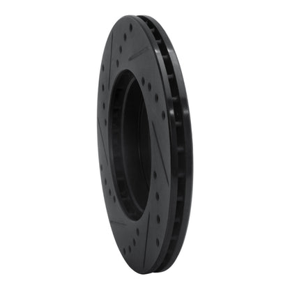 R1 Concepts R1 84-87 Audi Coupe Front Right Drilled & Slotted Black Brake Rotor